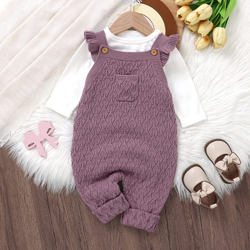 Baby Clothing Stores - Baby Girls Knit Rompers Sleeveless One