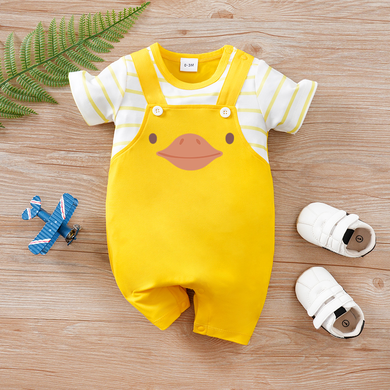 Baby Clothing Yellow - Cute Animal Print with Yellow Fake