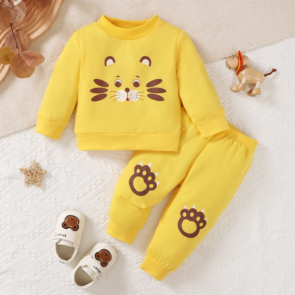 Baby Clothing Yellow - 0-3 Years Baby Boy Long Sleeved