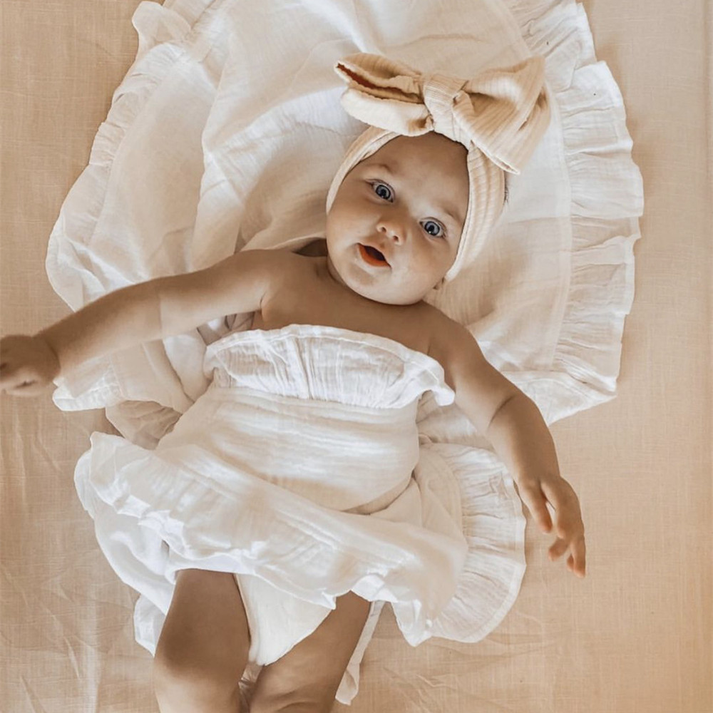 INS Ruffled Muslin Baby Swaddl - Baby Clothing Organic Cotton incelemesi ve fiyatı