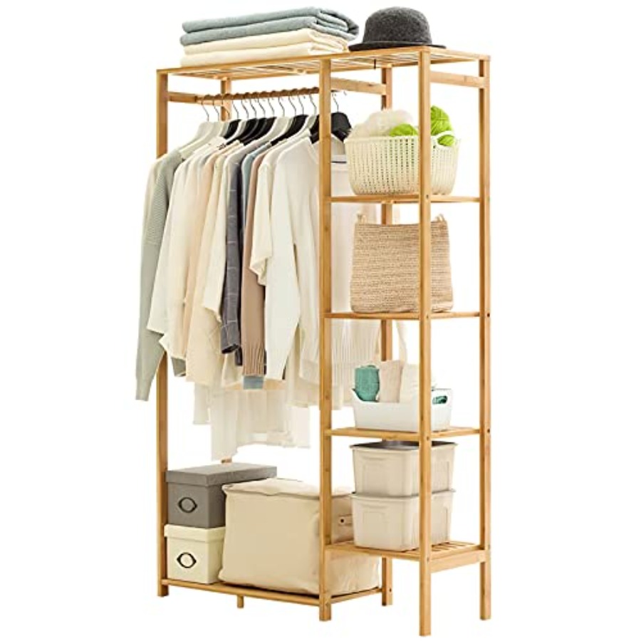 Bamboo Clothing Rack with 6 Ti - Baby Clothing Wardrobe incelemesi ve fiyatı