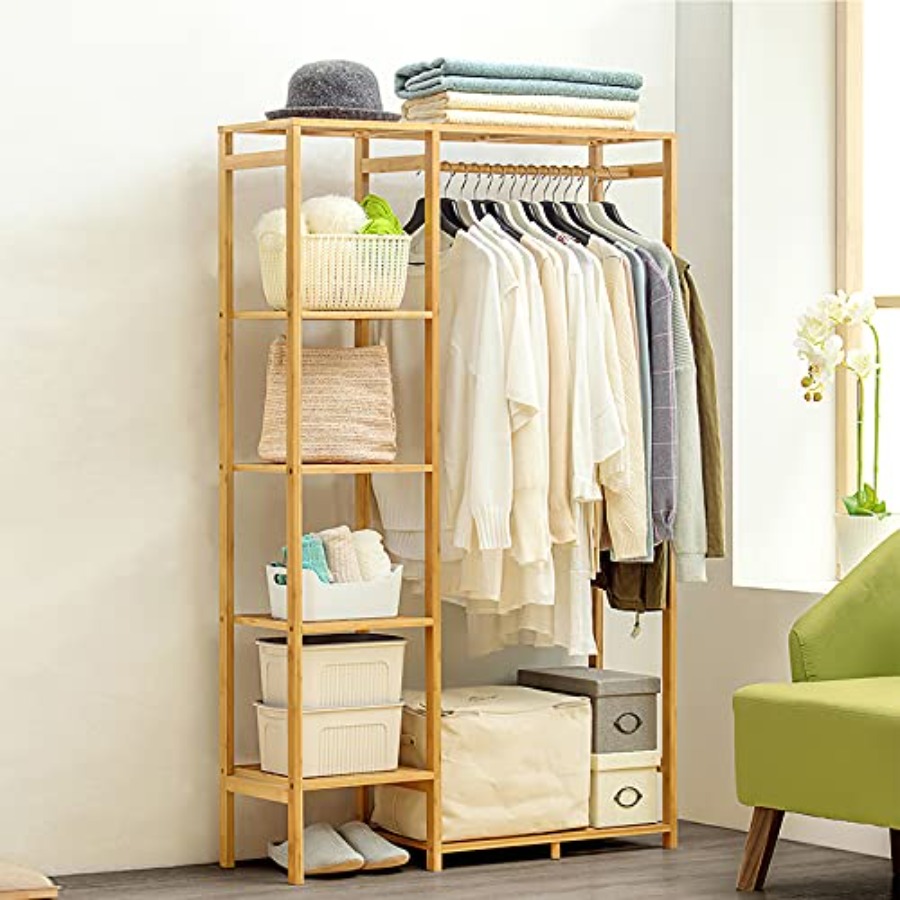Bamboo Clothing Rack with 6 Ti - Baby Clothing Wardrobe incelemesi ve fiyatı