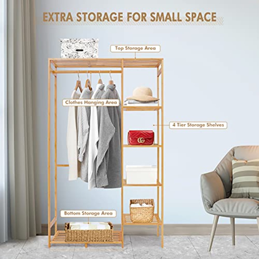 Bamboo Clothing Rack with 6 Ti - Baby Clothing Wardrobe incelemesi ve fiyatı