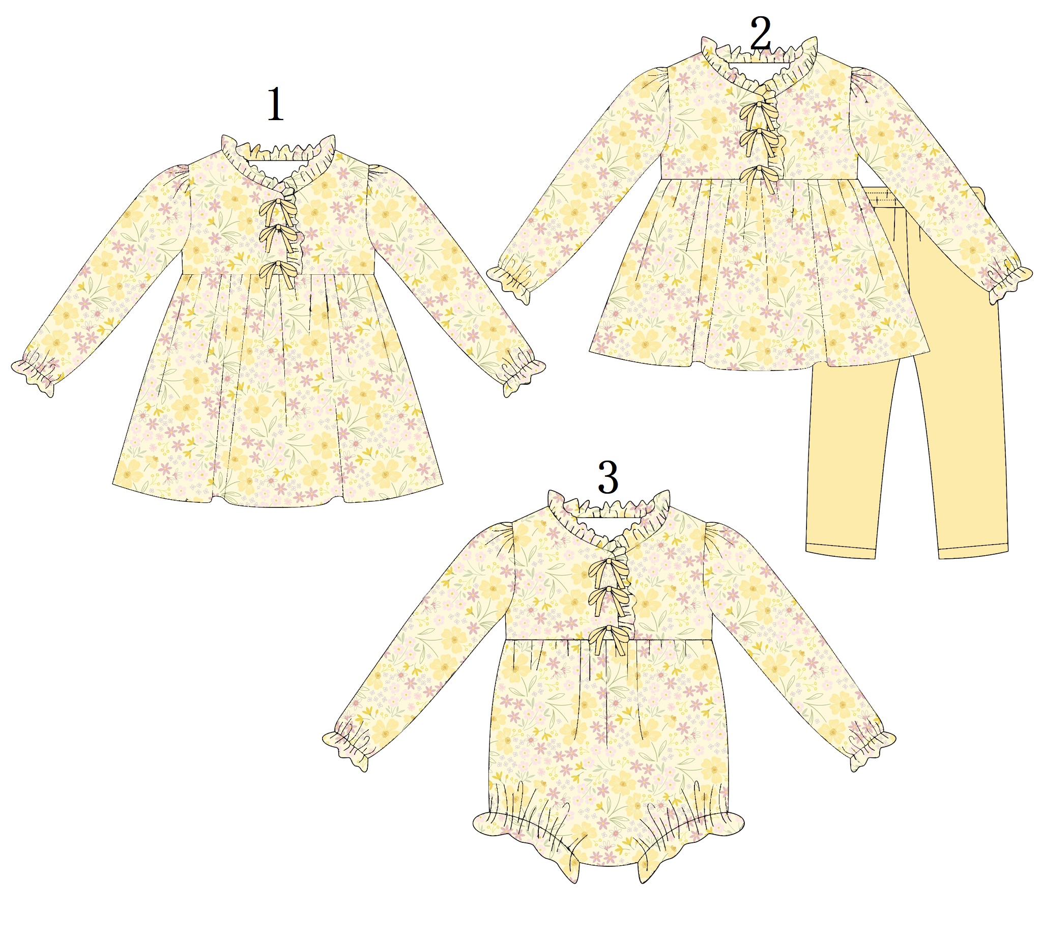 High Quality Yellow Floral Pri - Baby Clothing Yellow incelemesi ve fiyatı