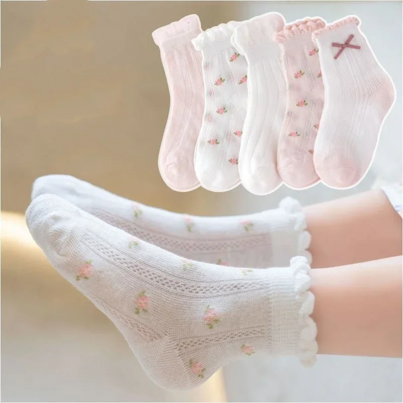 Kids Socks 5 Pairs/Lot Spring  - Baby Clothing Patterns incelemesi ve fiyatı