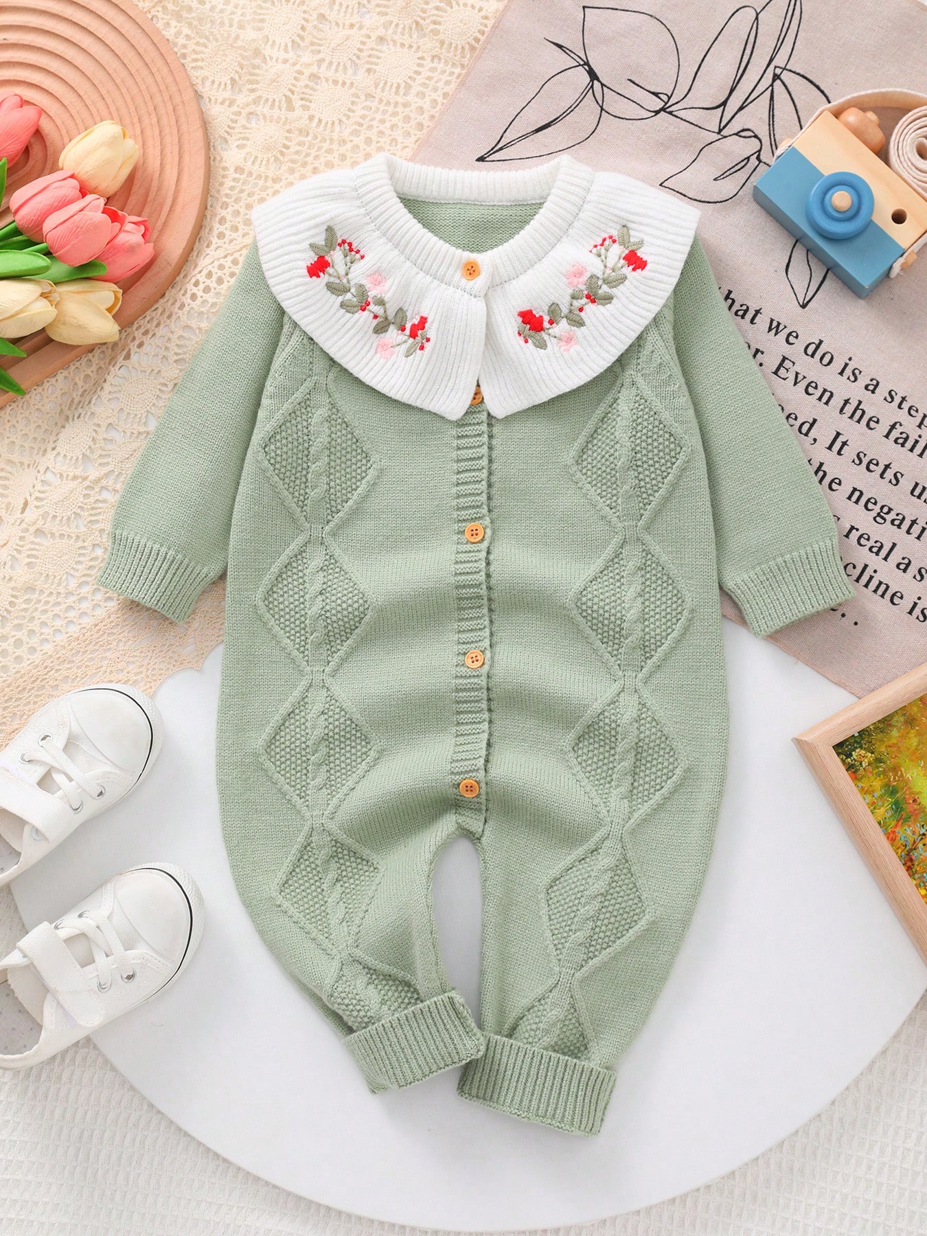 Baby Girl Knitted Embroidered  - Baby Clothing Stores incelemesi ve fiyatı