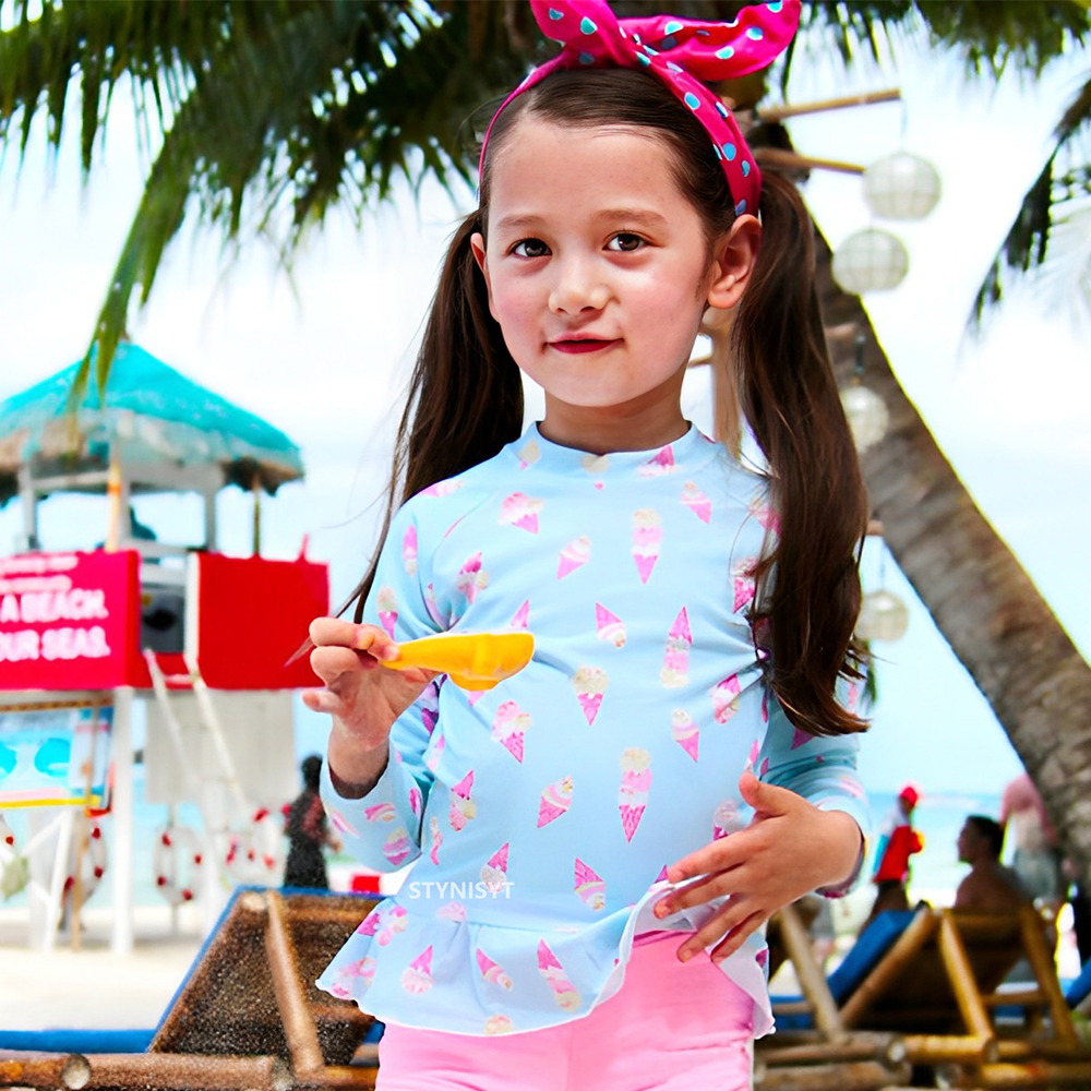 Girls Printed Long Sleeves Swi - Baby Swimwear Uv incelemesi ve fiyatı