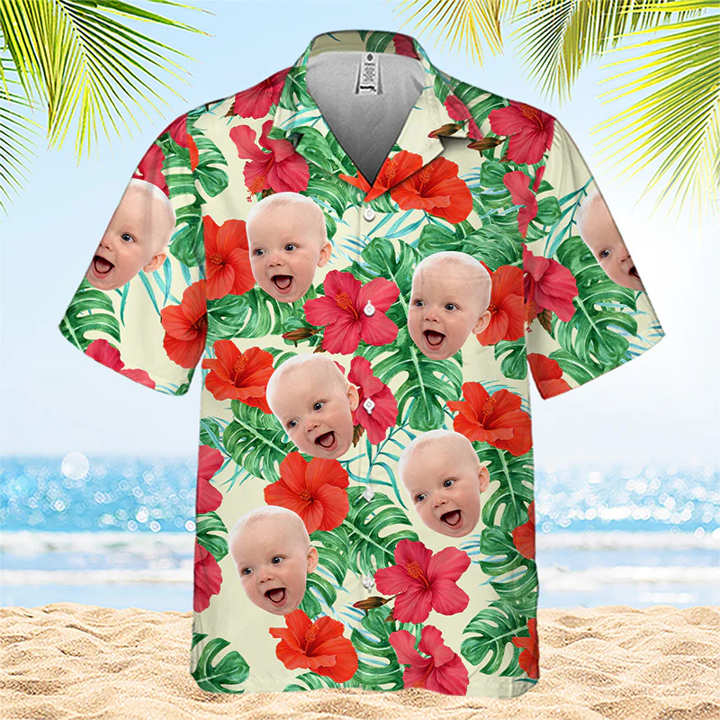 Face Photo Baby Shirts For Men - Baby Clothing Hawaii incelemesi ve fiyatı